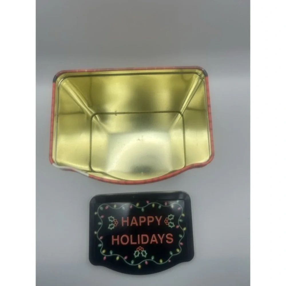 2-PC‎ M&Ms Brand Christmas Village Metal Tin Canisters Limited Edition